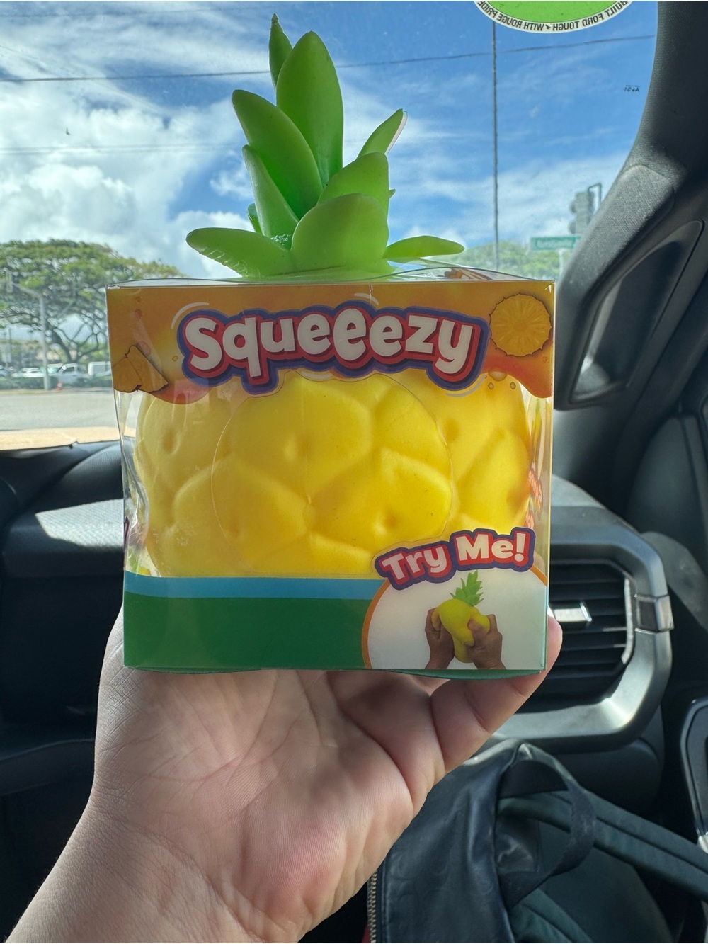 Squishmallows Squeezy Pineapple Plush Toy - Yellow & Green